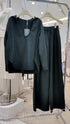 Deep V-Neck Collar Down Pullover with Trousers Sets